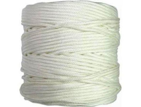 Cuerda trenzada 4mm.  blanca rollo 200mt.