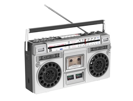 Rádio Toca Fitas Retrô, Toca Cd Retrô Clássico Dos Anos 80, Toca Fitas Am/fm, Prateado Ehsttdh
