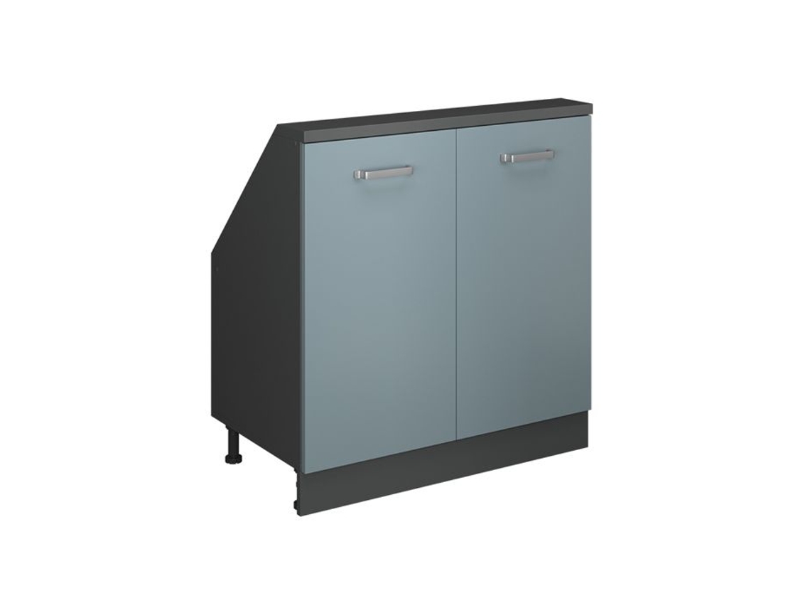 Móvel Sob Pente linha R, 80cm com 2 Portas, Cinza/azul anfra, VICCO