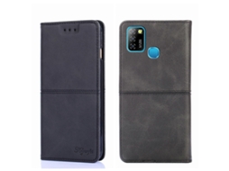 Capa De Celular Infinix Hot 10 Lite/smart 5 X657 Com Textura De Vaca, Magnética E Com Abertura Horizontal Em Couro.