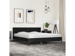 Estrutura De Cama 180x200 Cm Derivados De Madeira/metal Preto