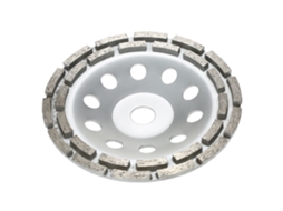 Disco de desbaste diamantado de 7 polegadas com 2 fileiras, formato de copo, furo interno de 22 mm para concreto, granito e pedra.