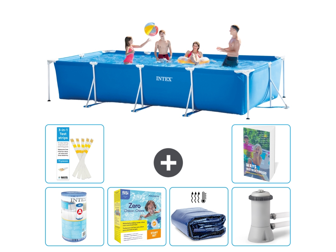 Piscina com Estrutura Retangular 450x220x84 Cm 5 peças S50 INTEX