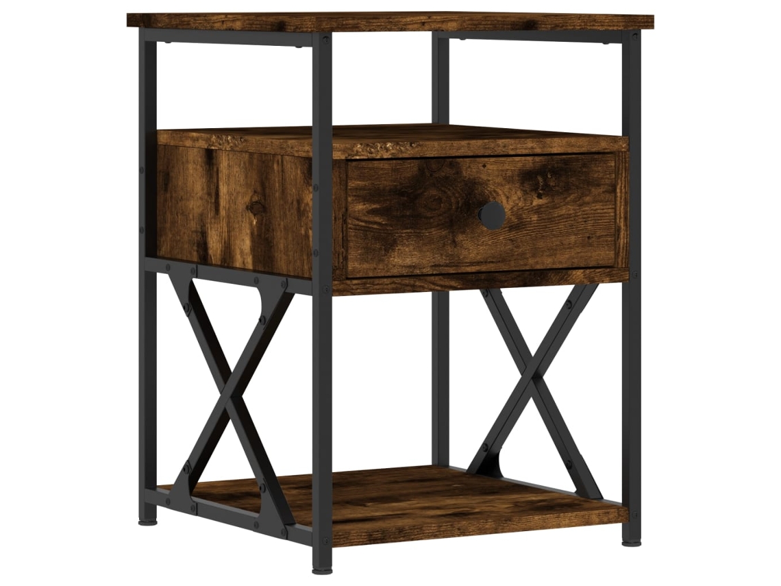 Bedside Cabinet, Bedside Cabinets Vidaxl Marrom Madeira Processada (n/a)