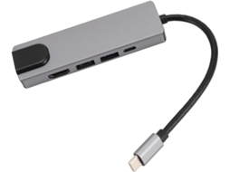 Hub Multiportas 5 Em 1 Tipo C, Estação De Acoplamento Usb-c Para