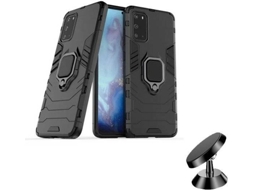Kit Capa e Suporte Magnético Auto Samsung Galaxy S20+ Defender Preto