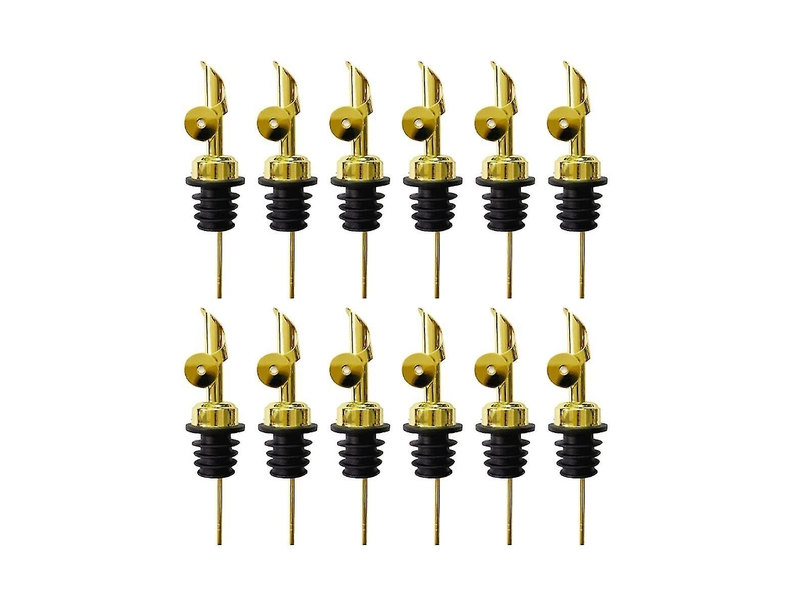 12 Vertedores de Acero Inoxidable para Botellas, Goteadores Automáticos para Aceite de Oliva, Alcohol Y Condimentos, Boca 0.7 0.78pulg