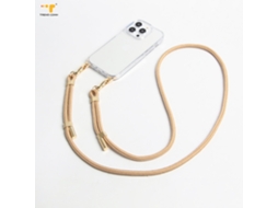 Qd-personal Branco Moda Smartphone Cordão Universal Crossbody Com Placa De Metal Pescoço Corrente De Pérola Alça De Pulso Feita De Cristal