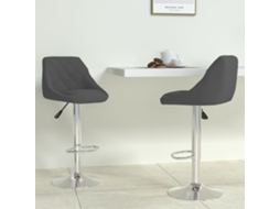 Vidaxl Bancos De Bar 2 Pcs Veludo Cinzento-escuro
