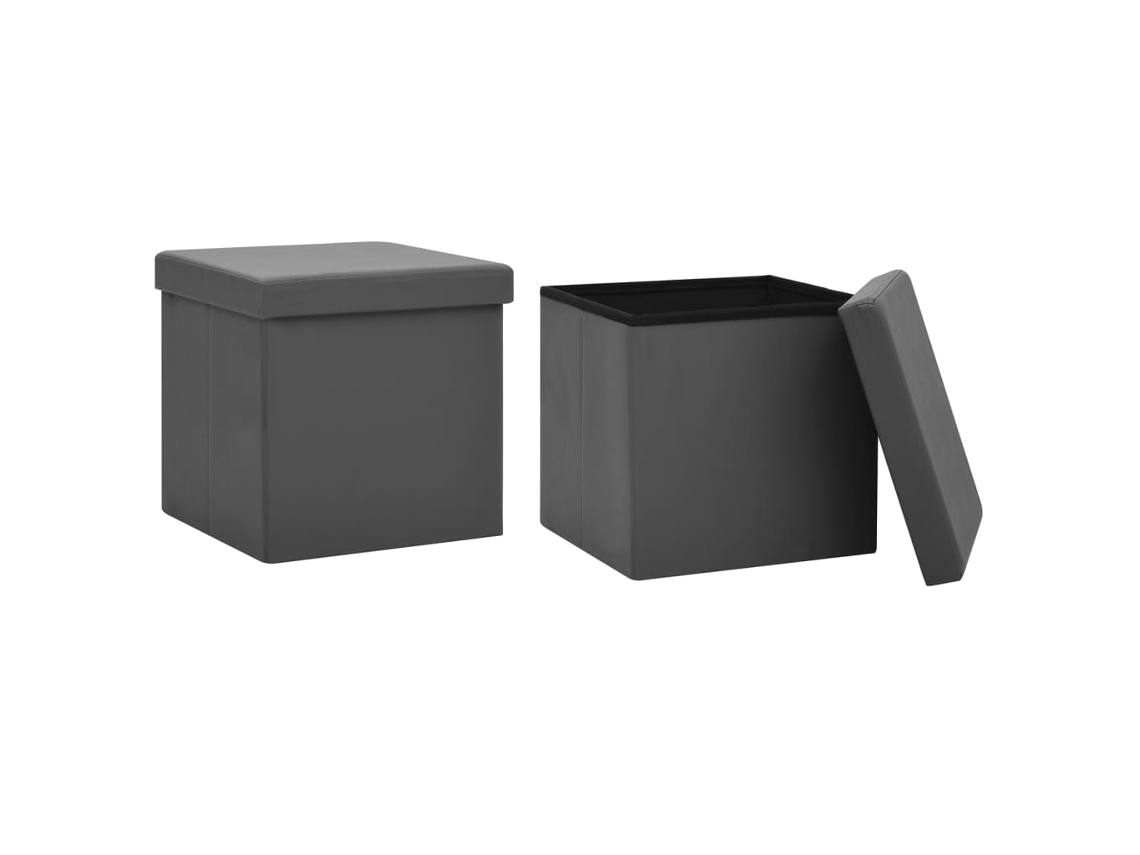 Storage Stool, Storage Stools Vidaxl Cinzeto Pvc (n/a)