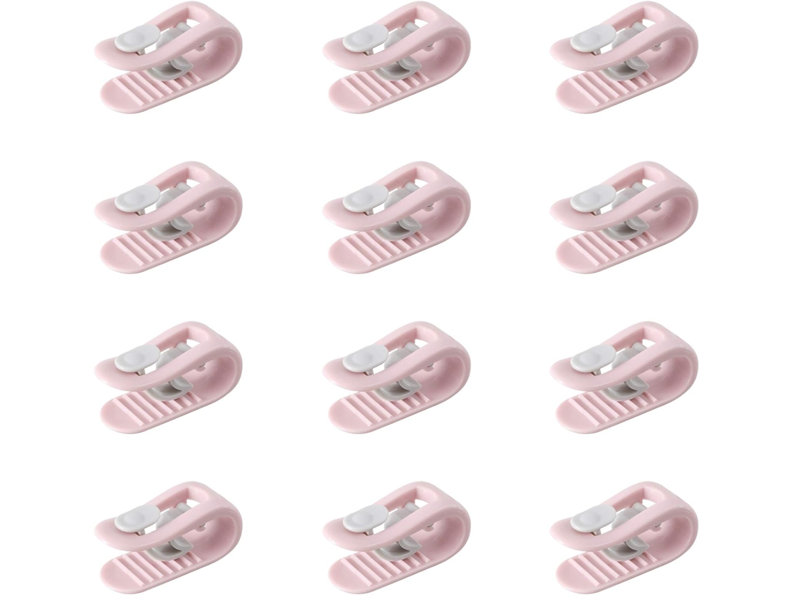 Lurelia Fivelas Para Lençol Rosa 12 Peças Sem Agulha Antiderrapante Elástico Resistente Edredom Colcha Cobertor Plástico Reforçados