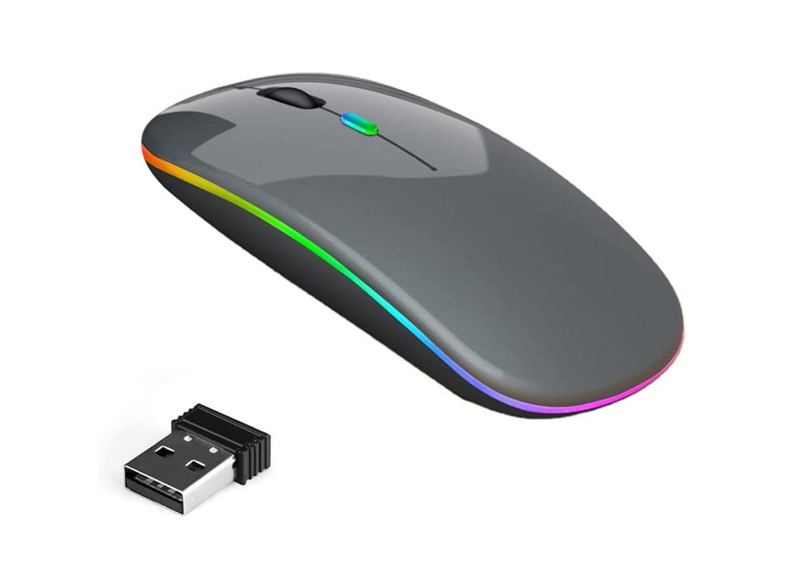 Mouse Sem Fio Ultrafino Compatível com Android/windows/mac Ios, Ajuste de Dpi em 3 Níveis, Bluetooth 5.1 MDUG (cinza)