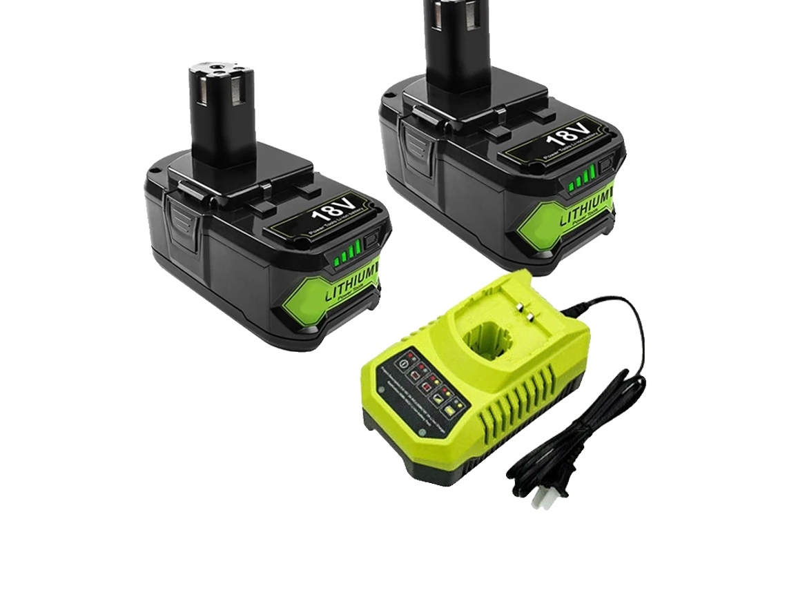 Bateria, Capacidade De 6ah, Li-ion, Compatível Com Ryobi, 2 Bateria 1 Carregador