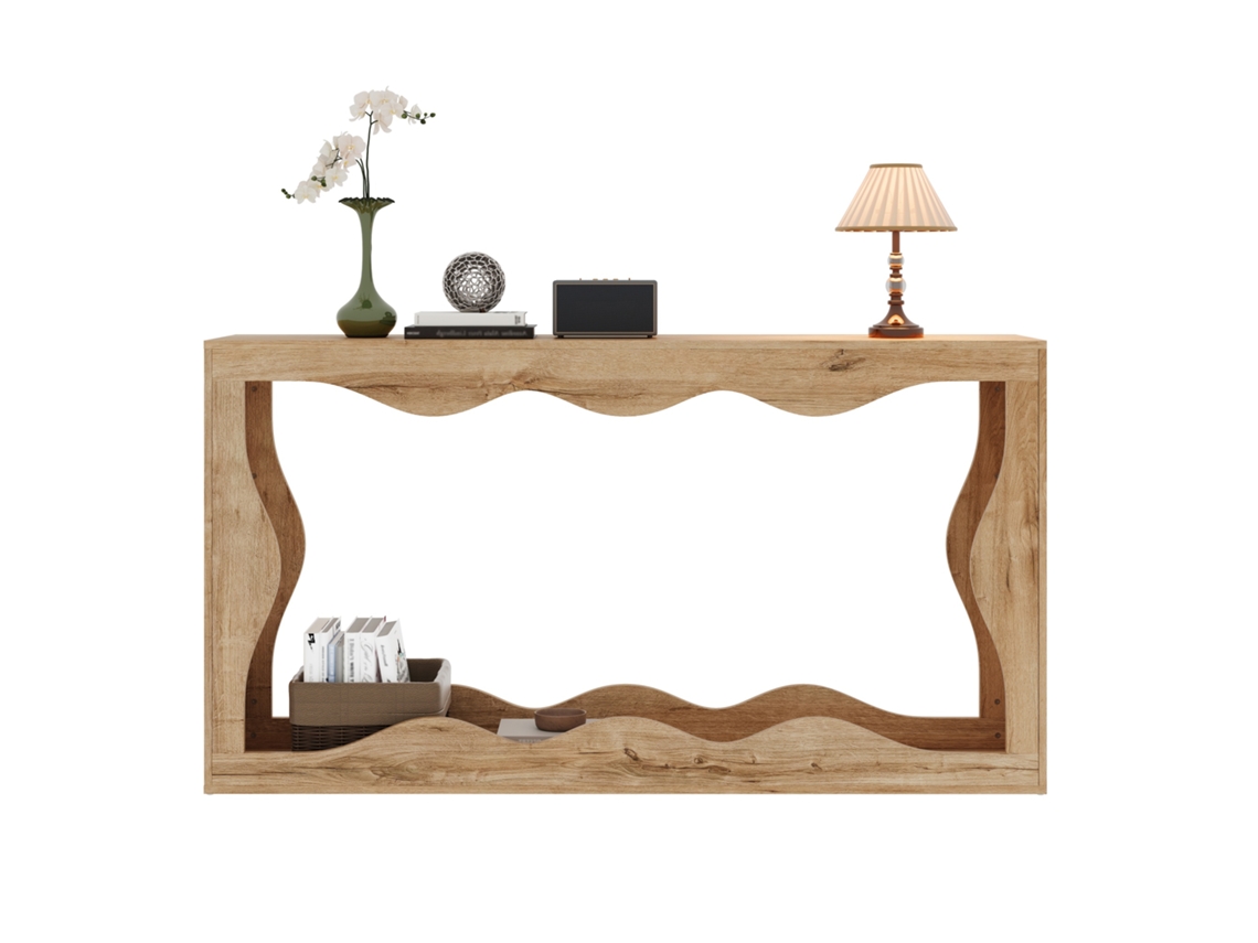 Mesa Console 2 Níveis Borda Ondulada Corredor Sala VOLTEDGE