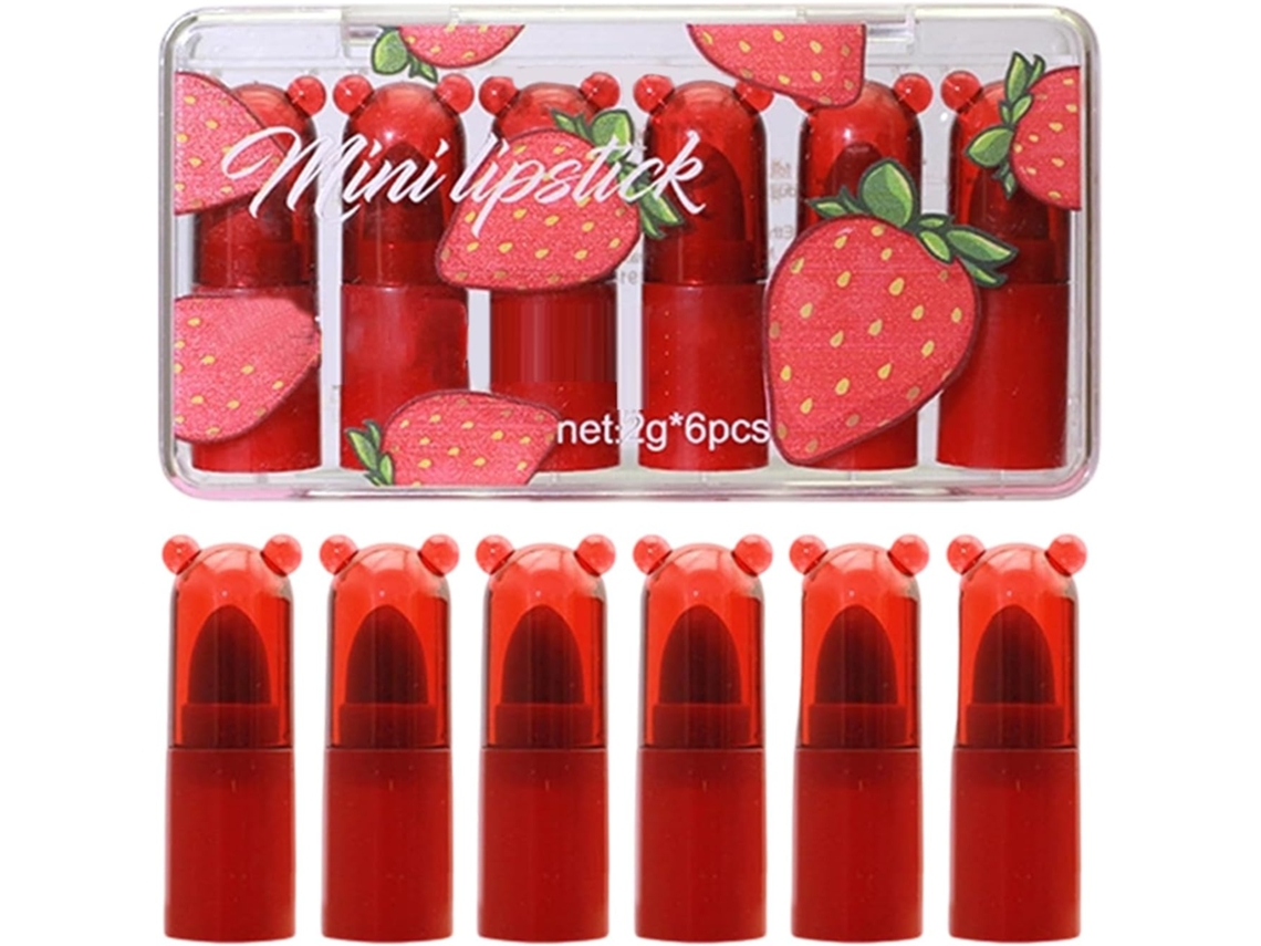 Conjunto De 6 Batons Matte Com Gloss Portátil