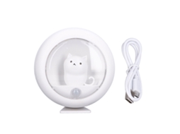 Luminária Noturna Led com Sensor de Movimento em Formato de Gato CHABERLU