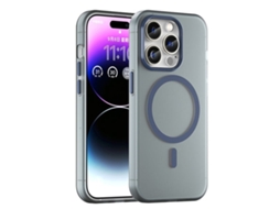 Capa Híbrida Translúcida Para Iphone 14 Pro Max - Tpu E Pc Com Magsafe | Fosca - Azul Escuro