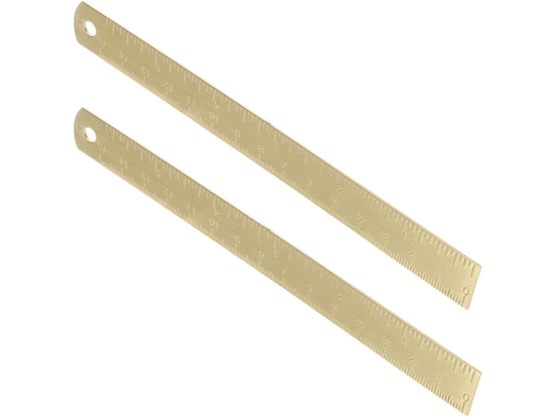 Régua Vintage Em Latão Dourado Da Ibasenice Com Escala Dupla E Tamanho