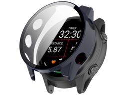 Capa Protetora Rígida Em Policarbonato Para Garmin Forerunner 970 Com Película Vidro Temperado 9h, Impactos E Riscos. Azul Hexinyigjly