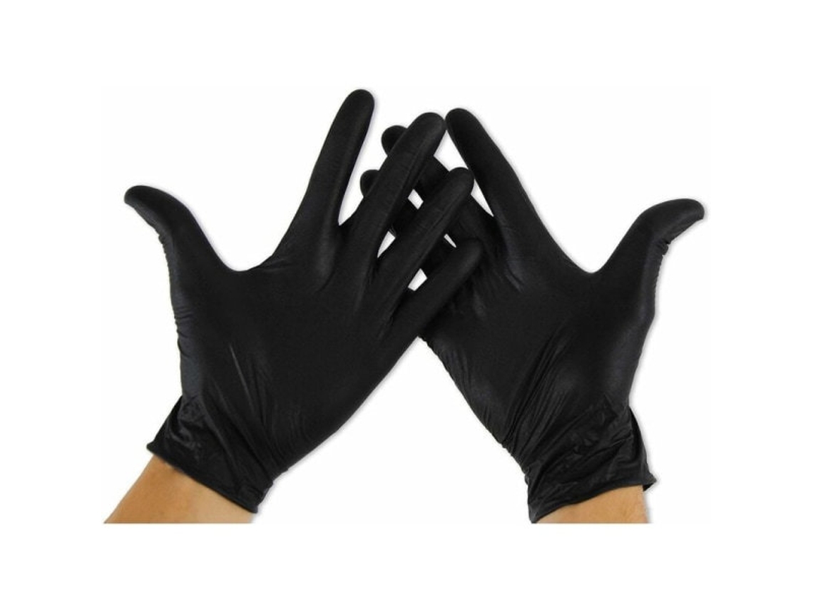 Luvas De Nitrilo Pretas X*, 100 Luvas Descartáveis​​ De Pvc
