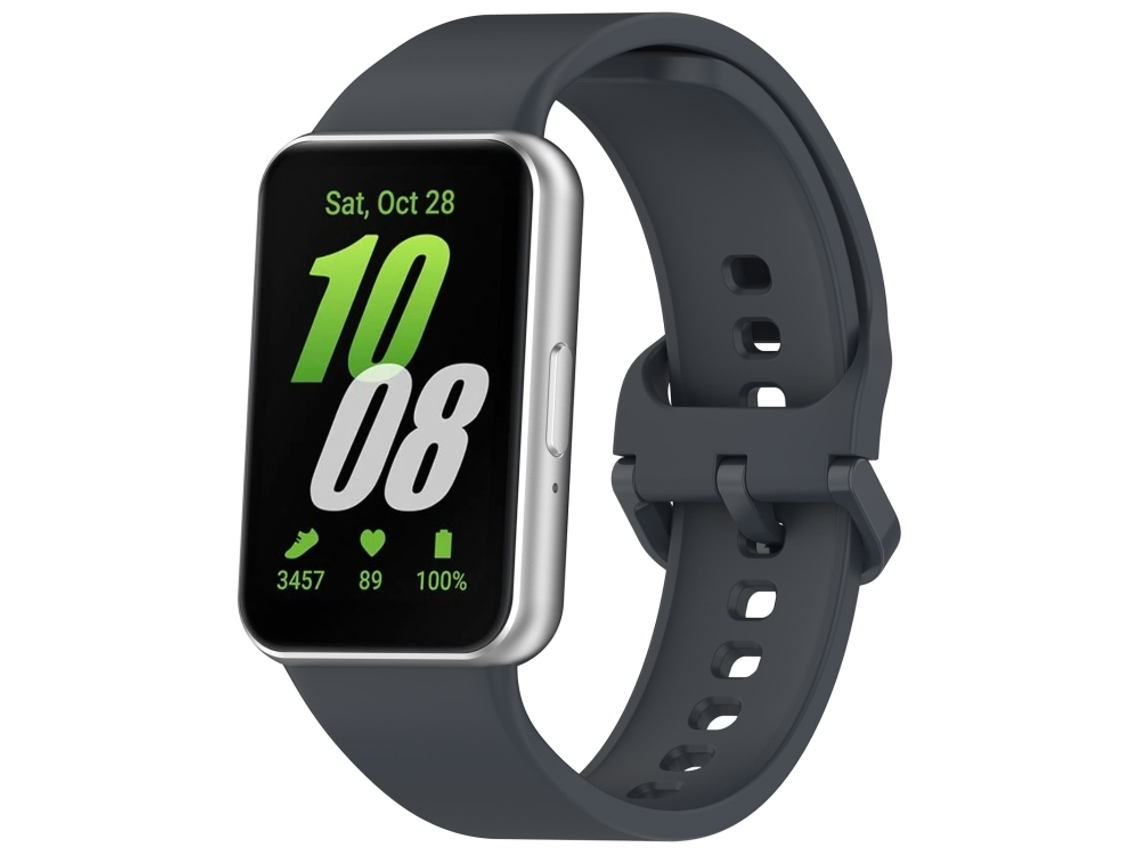 Bracelete para Samsung Galaxy Fit 3 Silicone Cor Sólida Fivela Cinza XIAOMOYU