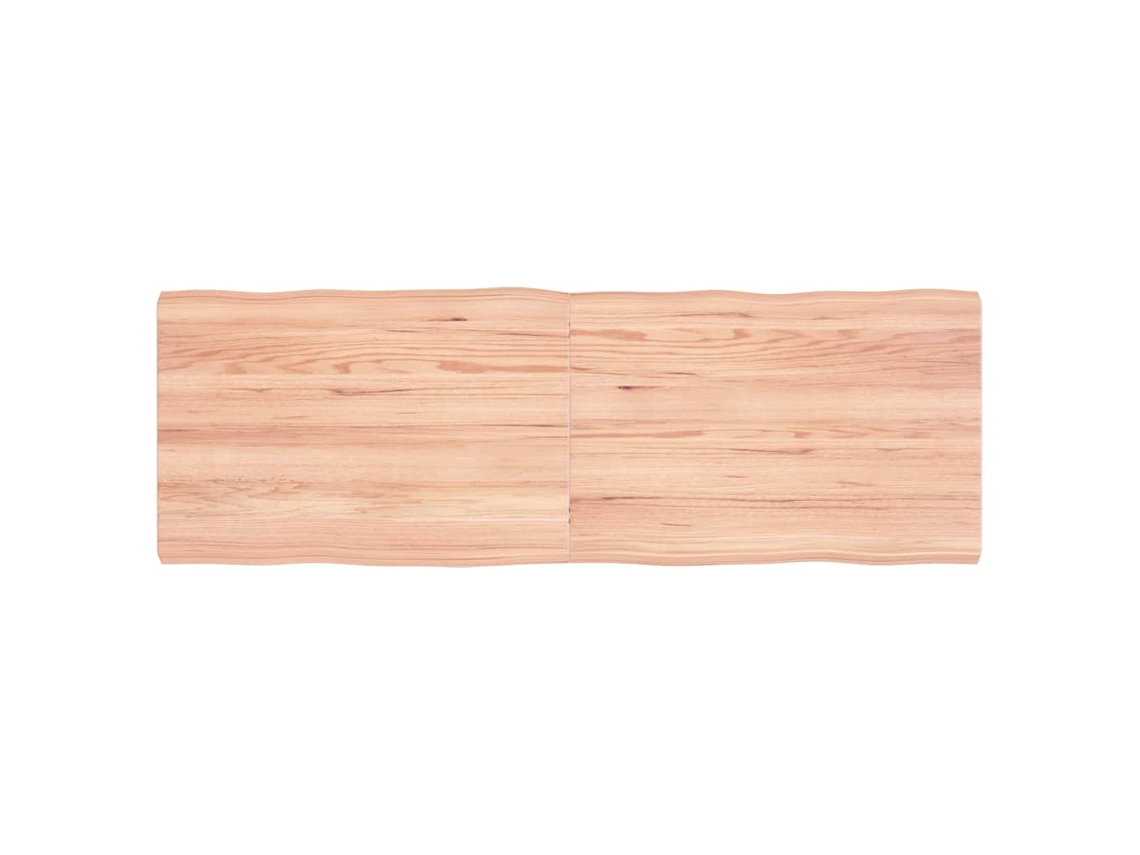 Vidaxl Tampo De Mesa Com Bordas Vivas Carvalho Tratado Castanho-claro