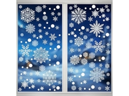 Conjunto de 248 Adesivos de Pai Natal para Janelas, com Padrão Flocos de Neve, Adesivos, Brancos, Inverno, Ergonômico, Uso Diário STELASPLEN