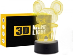 Luminária noturna 3D Lurelia com carregamento USB, sensor de toque, RGB e 7 núcleos para quarto infantil.
