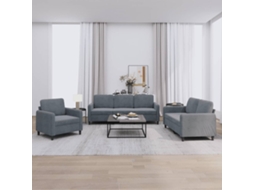 Vidaxl 3 Pcs Conjunto De Sofás Veludo Cinzento-escuro