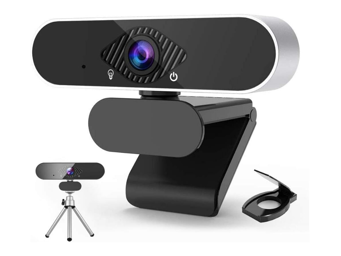 Webcam Usb 1080p Com Microfone Ângulo Amplo Sem Efeito Olho De Peixe Preta
