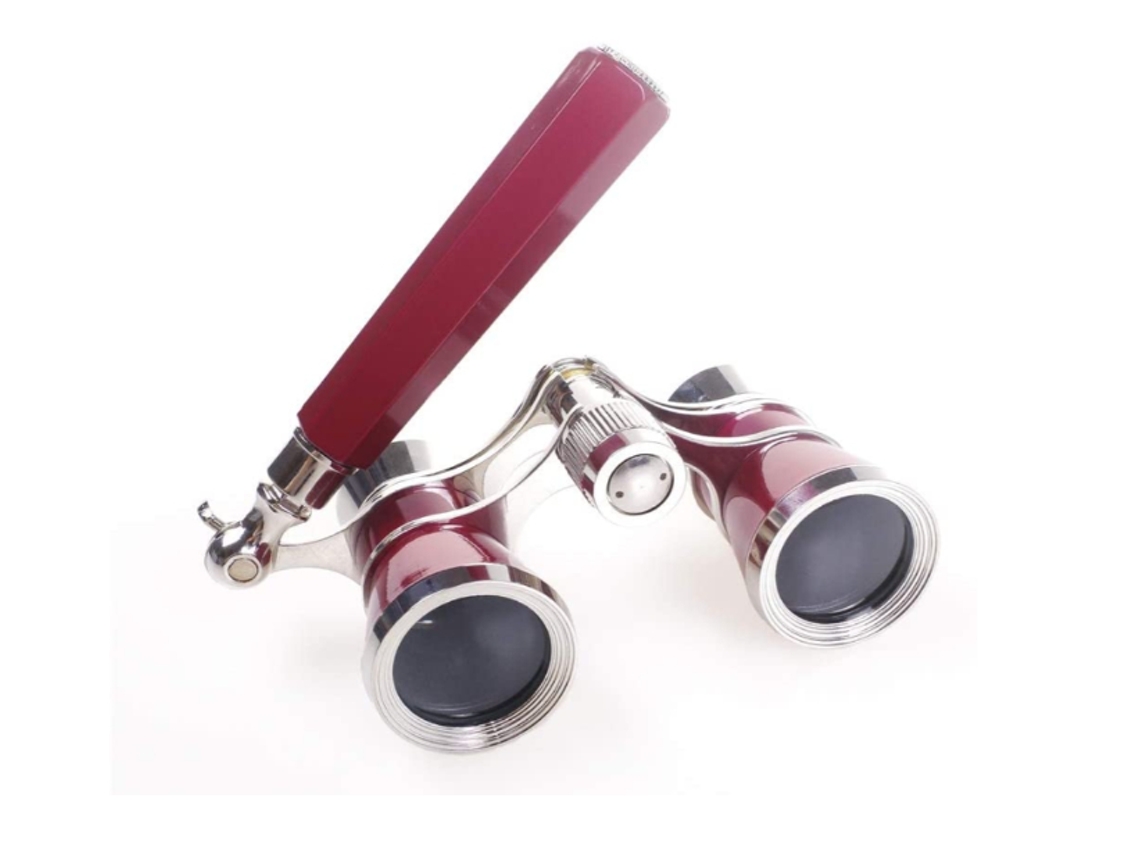 X 25 Óculos De Ópera De Corrida De Cavalos Telescópio Binocular Com Alça/kit De Acessórios Telescópio Feminino Bestvite (vermelho)