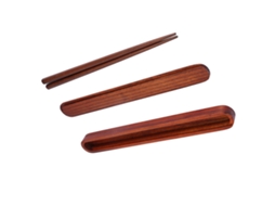 Palillos De Madera Portátiles Con Estuche Extractable, Vajilla De Madera Color Oscuro Para Cena