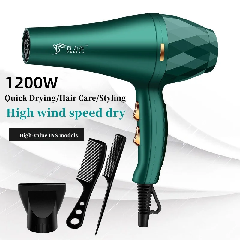 (verde) Secador De Cabelo De Secagem Rápida Com Difusor De Luz Azul