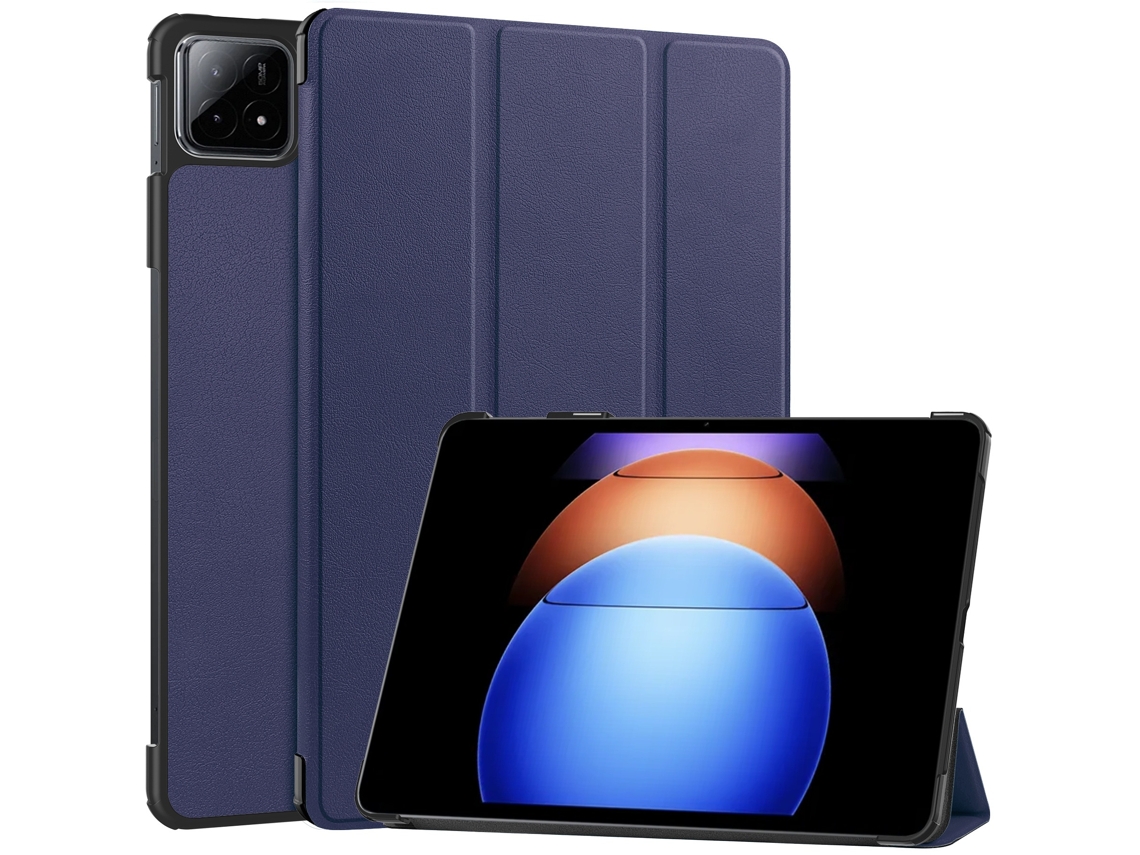 Elysve Capa Para Tablet Para Xiaomi Mi Pad 6s Pro Azul ( ), 12,4 Polegadas, Protetora Dobrável Em Três Partes