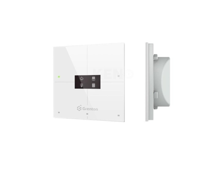 Painel Inteligente/4 Áreas Tácteis/Display OLED/TF Bus/Frente em Vidro Branco Grenton