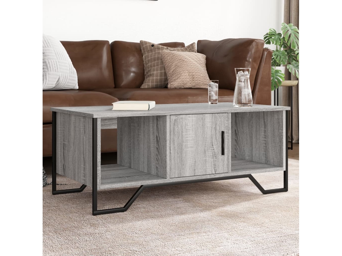 Vidaxl Mesa De Centro 100x51x40cm Derivados De Madeira Cinzento Sonoma