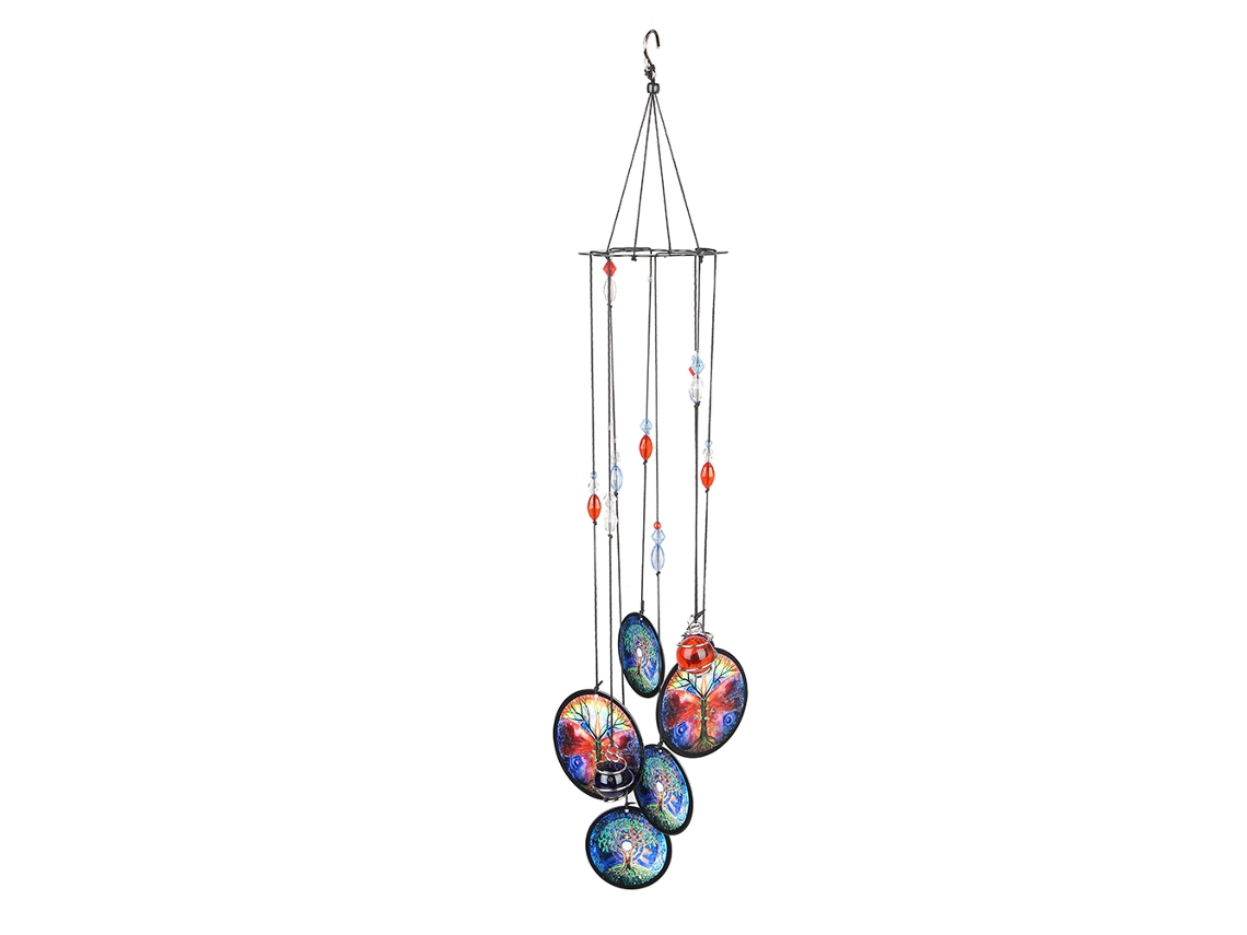 Vento de Metal com Strass para Decoração Jardim Sino