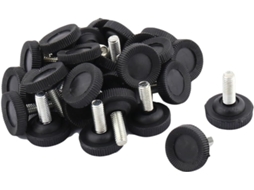 Base Plástica Para Móveis Residenciais, Pés Niveladores Ajustáveis, 29mm X 31mm, Pacote Com 30 Unidades, Preta