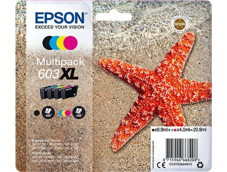 Pack Tinteiros EPSON 603XL Preto e Cores