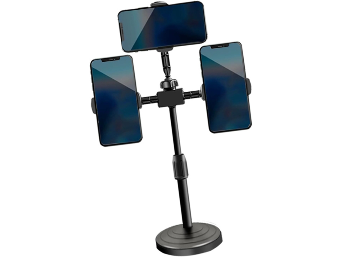 Suporte Triplo Extensível Para Celular, Braços Ajustáveis, Múltiplos Suportes De Mesa Para Criar Conteúdo Dispositivos