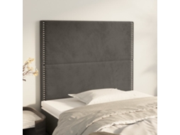Vidaxl Cabeceira Cinza Escuro 90x5x118/128 Cm Veludo
