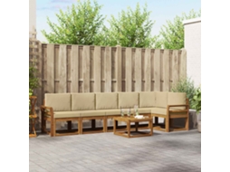 Vidaxl Conjunto De Sofás Para Exterior 7 Unid. Natural E Bege