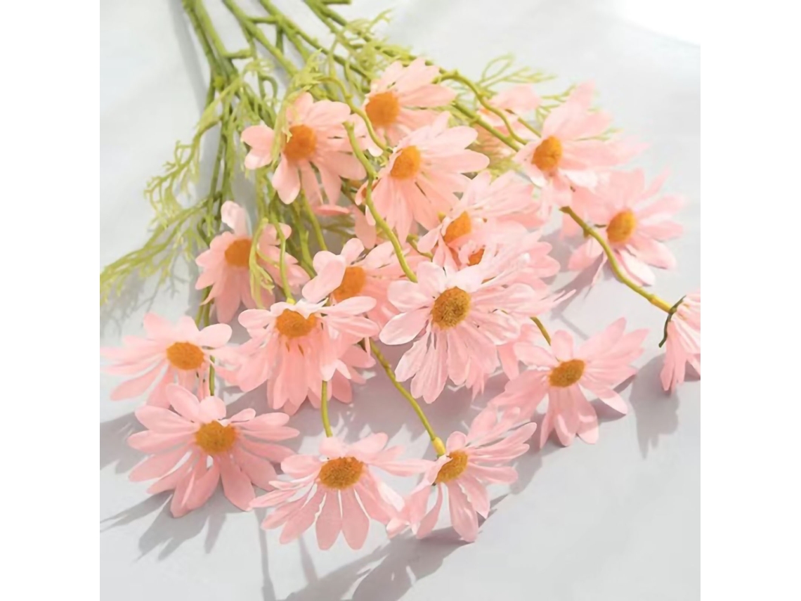 Rebe-ramo De Margaritas Artificiais Rosa Decoração Para Casa, Sala, Comedor, Quarto, Escritório