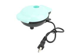 Chapa Elétrica Redonda Mini 350w 3 em 1 Abs para Café da Manhã Waffle Sanduíche Azul | S/MARCA