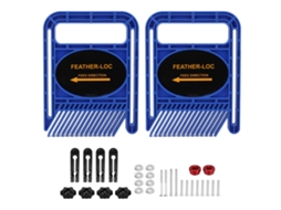 Conjunto de 2 dispositivos de segurança extensíveis e ajustáveis para guia de corte em serras de mesa e tupias, ferramenta para marcenaria, azul.