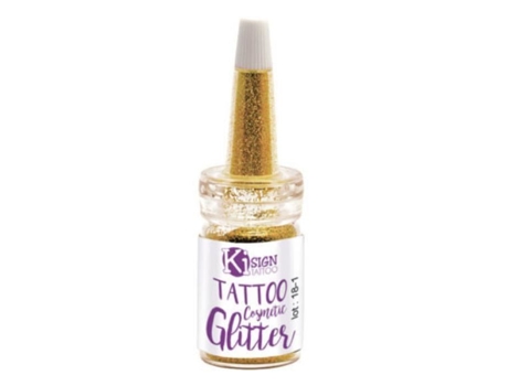 Skin glitter - Dourado - Frasco de 7 ml - Branco - Adulto