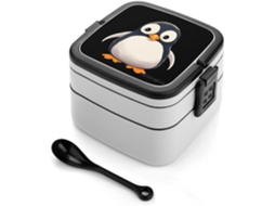 Cute Penguinm2 Marmita Retangular Empilhável, À Prova De Vazamentos, Com Design Moderno E Minimalista, Ideal Para