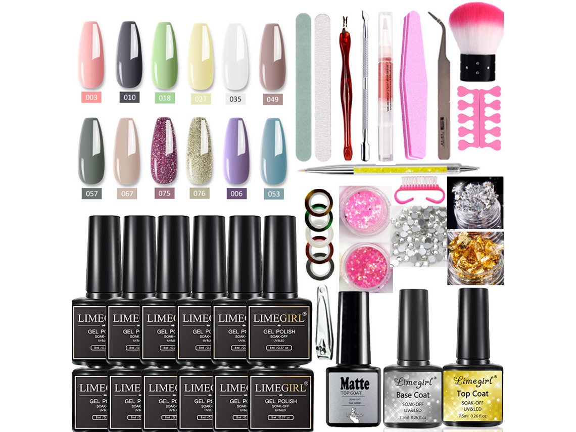 Kit De Lâmpada Uv/led Para Unhas E Esmalte Em Gel De 54w: Conjunto Completo De Ferramentas Para Iniciantes, Inclui Adesivos E Decorações Para Unhas.c2