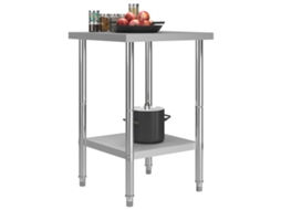MAISON EXCLUSIVE Cozinha em Aço Inoxidável com Mesa de Trabalho 60x60x85 cm