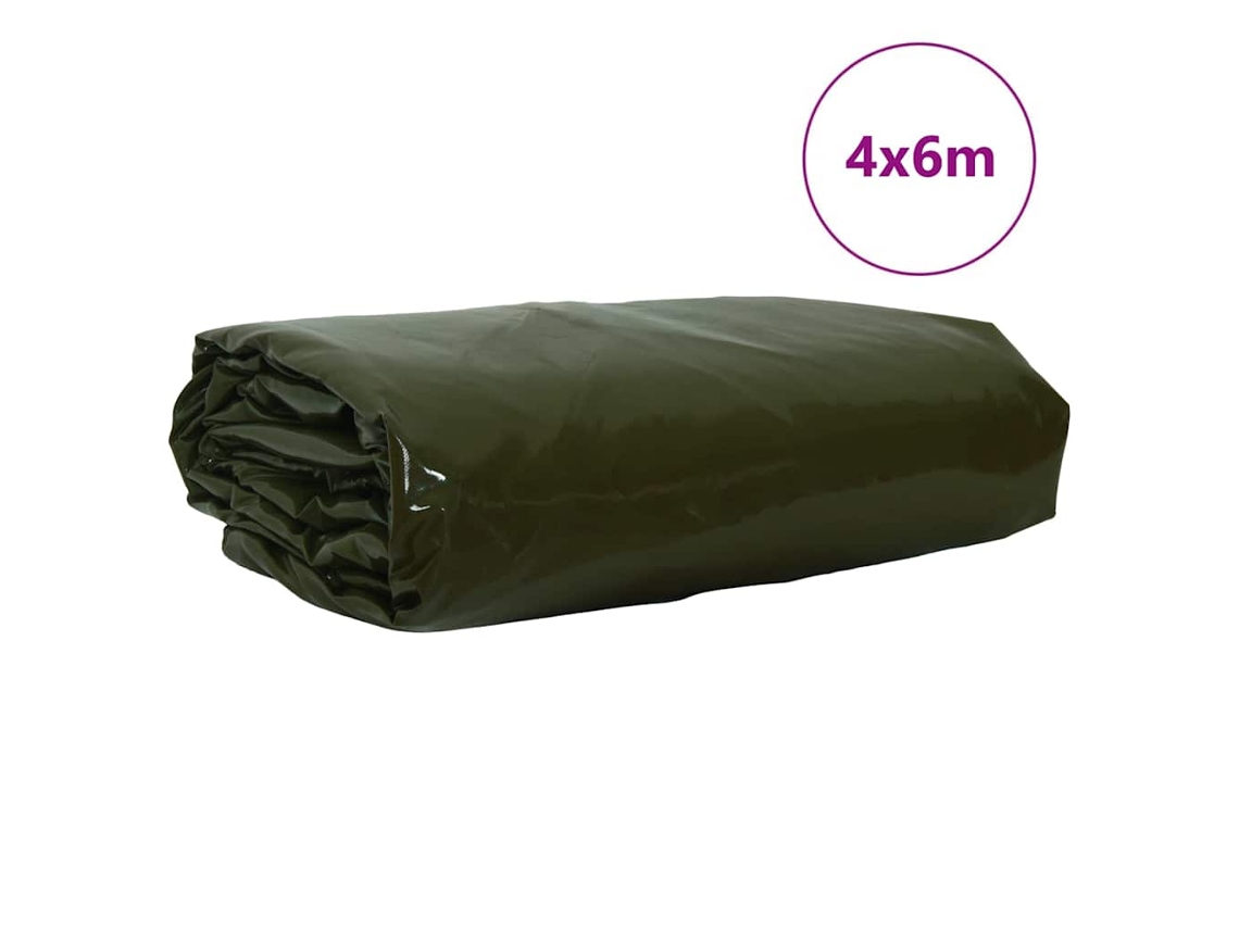 Lona 650g / M² Verde Oliva 4 X 6 M Lona Com Revestimento Em Pvc